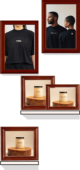 Yin Society candles, clothing, and skincare